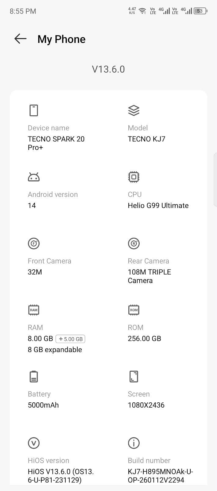 Tecno Spark 20 Pro Plus 5