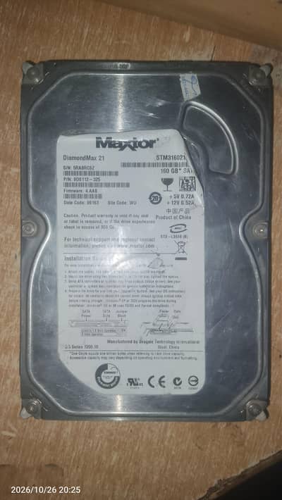 maxtor hard drive 160gb Whatsapp number