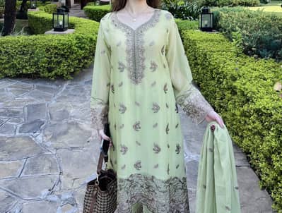 3pc stitched Alkaram Suit 1 time used only