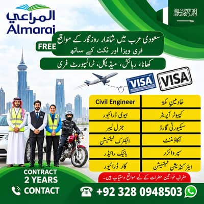 Work visa /supervisor job /Jobs in Saudi Arabia/ factory/ Driver job
