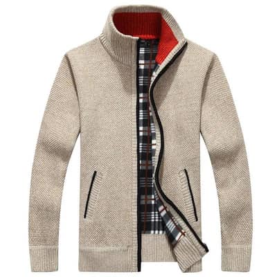 Men's Premium Fleece Lined Knit Jacket – Stylish Winter Wear