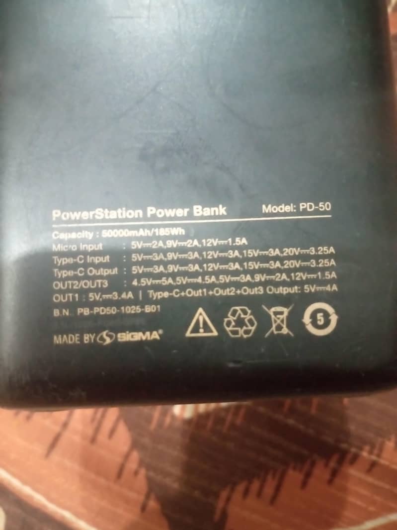 Sigma 50000mAh 65w PD powerstation with touch stand -6-7times backup ...