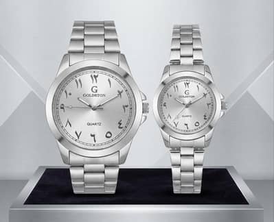 couples watch premium stainless steel set