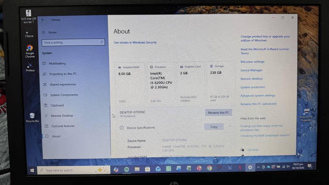 Hp Laptop core i5 4