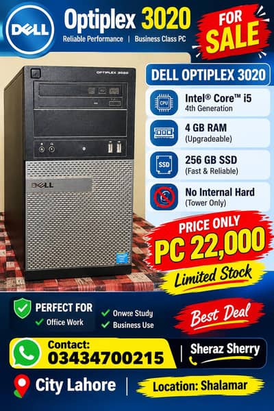 Dell Optiplex 3020 Cor i5 4th Gen