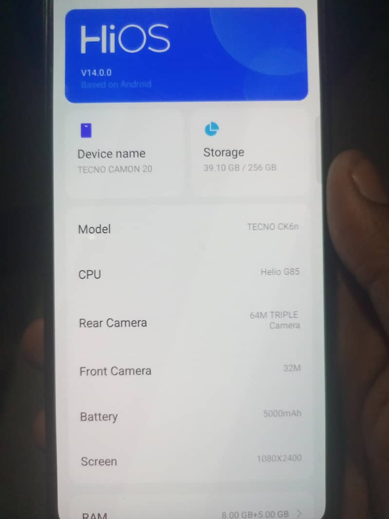 Tecno CAMON 20 6
