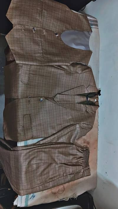 3 piece check suit