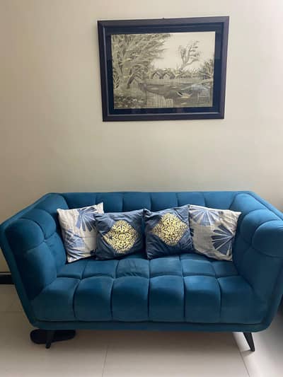 2 Seater Sofa Bubble Shaped Blue Colour