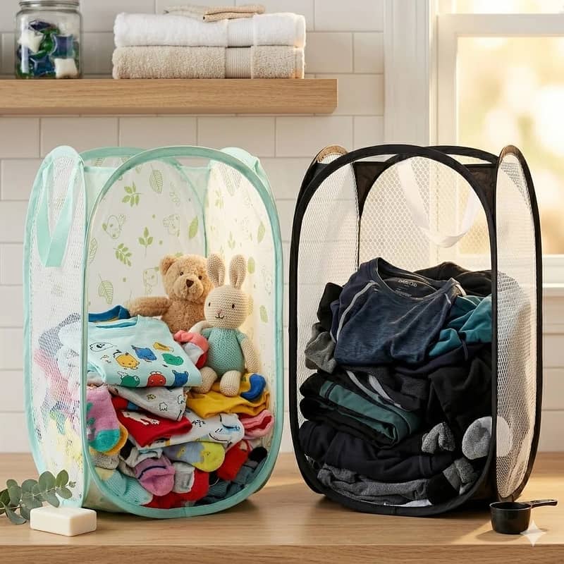 Large Size Foldable Laundry Storage Basket - Assorted Design 5