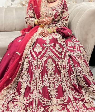 luxury Maroon Bridal Lehenga | with heavy work | Excellent  condition
