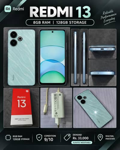 Xiaomi Redmi 13 8/128GB | 9/10 Condition | Box & Charger | Multan