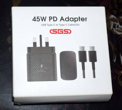SES 45W PD Fast Charger Adapter with Type-C to Type-C Cable 5A