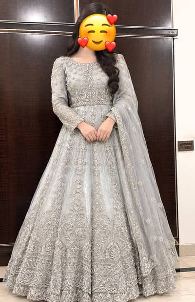 Beautiful Silver Bridal/Party Wear Dress for Sale