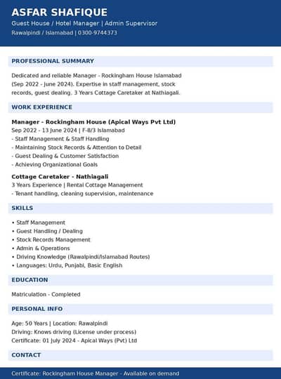 guest house manager