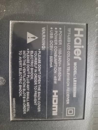 Haier LED TV very Good condition 10/8
