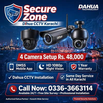 Dahua CCTV Camera 2 4 8 Camera Complete Package Installation Karachi