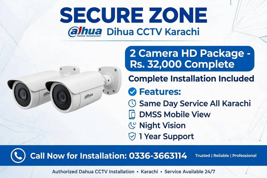 Dahua CCTV Camera 2 4 8 Camera Complete Package Installation Karachi ...