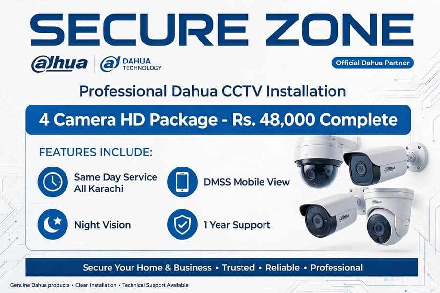 Dahua CCTV Camera 2 4 8 Camera Complete Package Installation Karachi ...
