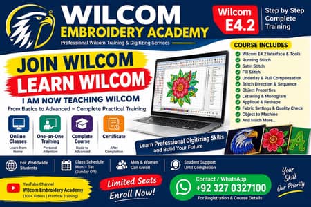 Wilcom e4.2 Complete Course Logo Designs & Embroidery Digitizing