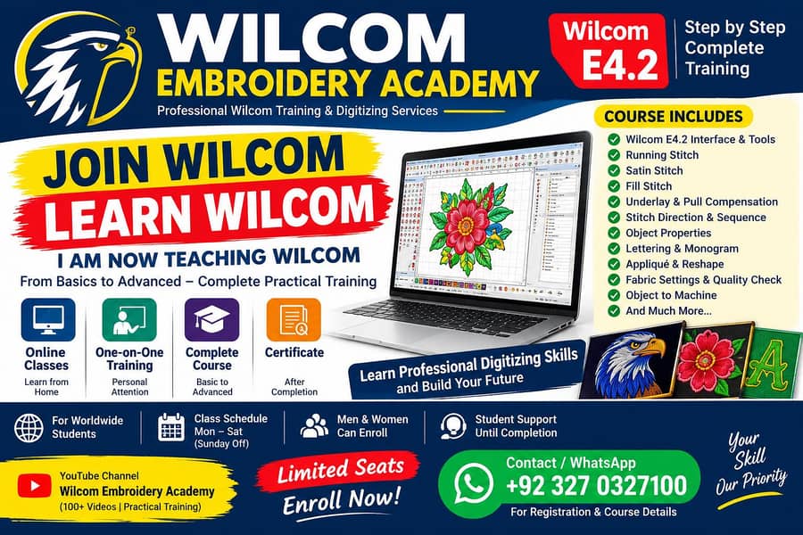 Wilcom e4.2 Complete Course Logo Designs & Embroidery Digitizing ...