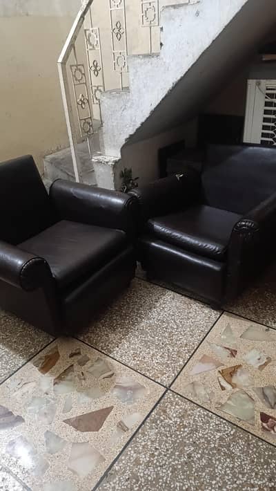 2 small 1 seater sofa