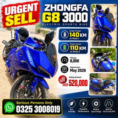 Zhongfa G8 3000 Electric Heavy Bike Price is final