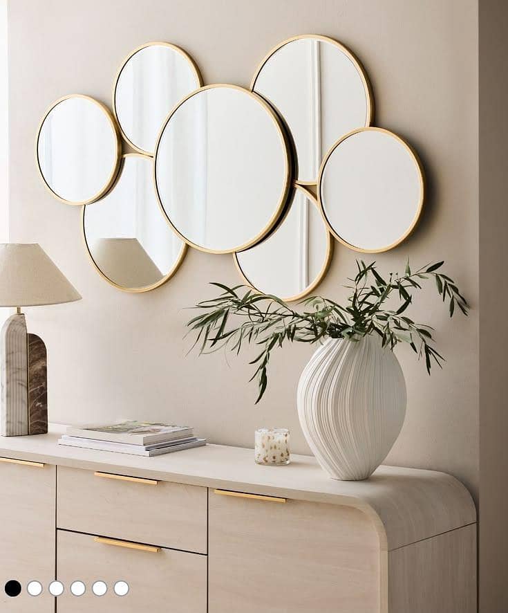Luxury Golden Round Wall Mirror – Modern Decorative Design - Mirrors ...