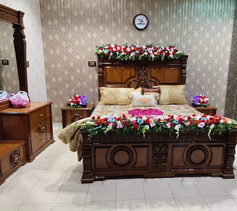 bed with side tables dressing table 4