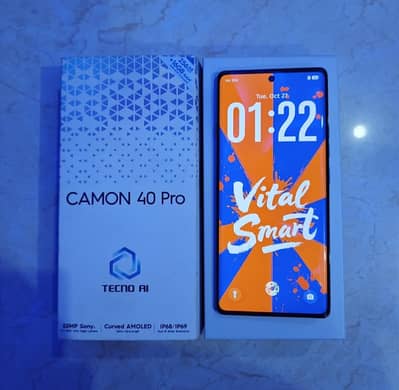 Tecno CAMON 40 Pro 256/8GB Ram with box and charger for sale
