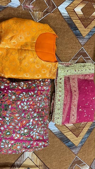 Pink and Orange Lehnga