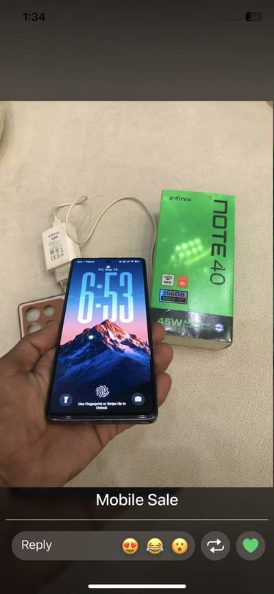 infinix note 40 wireless charger 8/256Gp
