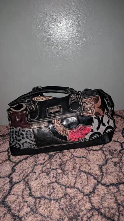 Rare Coach Y2K Mixed Print Signature Patchwork Handbag