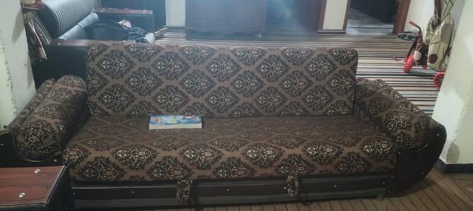 cumbed wooden sofa