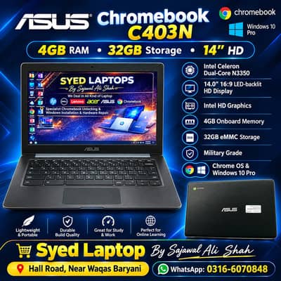Asus Chromebook 14 inch / Intel Celron / 4GB / 32GB / Like New