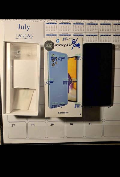 Samsung Mobile A72 with box all ok genuine set no open repair garenty