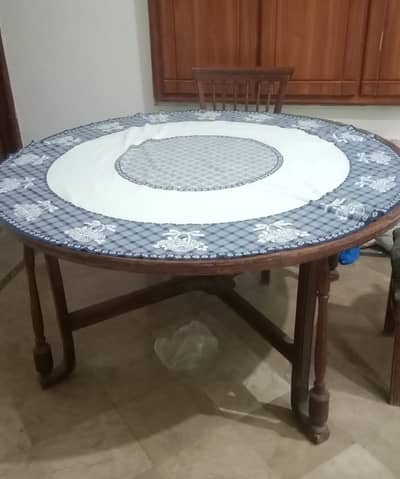 4 Seater Round dinning table set for sale -solid wood with  4 chairs -