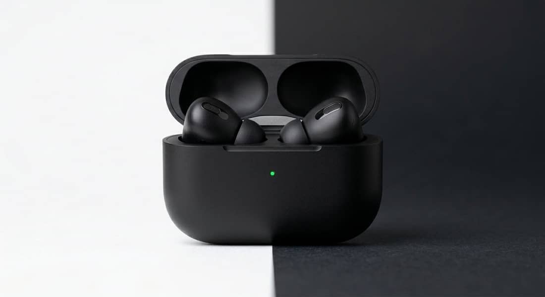 Black Wireless Bluetooth Earbuds with Silicone Cover - Earphones ...