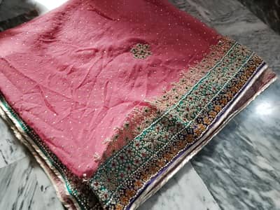 Pink Heavy Embroidered Party Wear Shirt - Fancy Work - Hyderabad