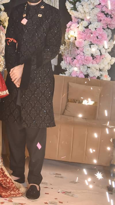 Barat Full black sherwani