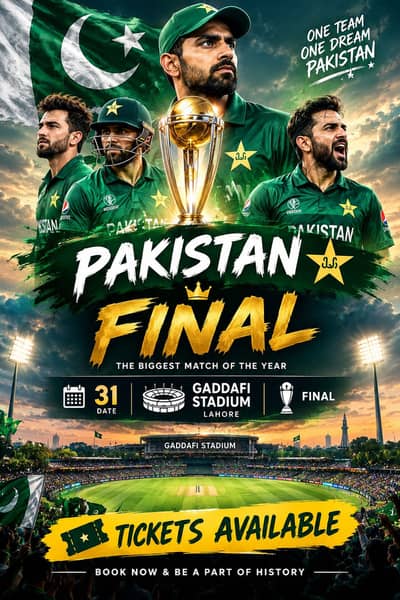 Tickets available Final match ki. .