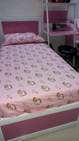 kids iron beds+mattress +sheet & stylish study table for smart room +