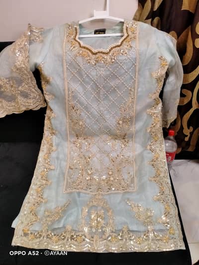 Beautiful light frozi colour with chonat sharara dress for sale