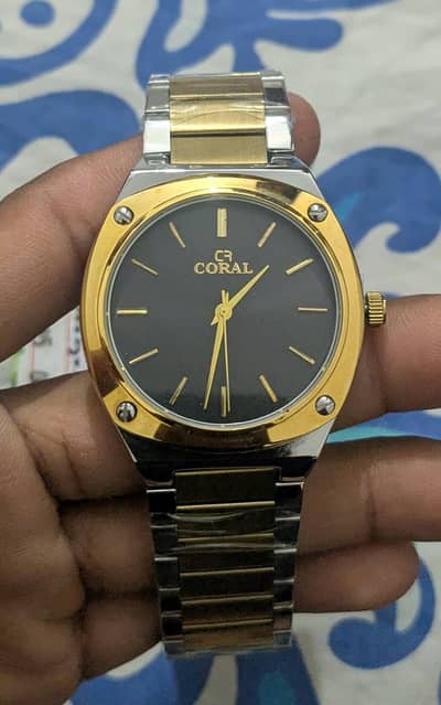 Coral Luxury Gold & Silver Stainless Steel Men's Watch