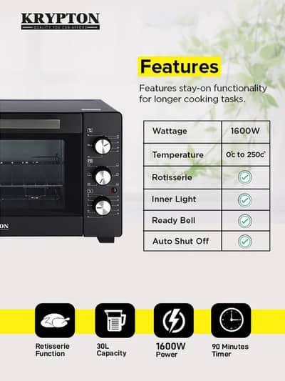 Krypton microwave oven 30ltr capacity