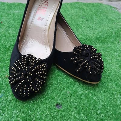 Black Rhinestone Bow Women's Flat Shoes Size 6-11