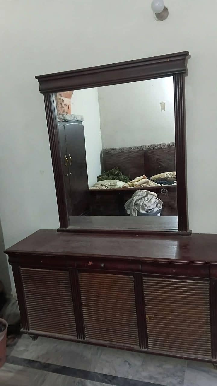 King size Chinoti solid wood bed (Mat polished) with dressing and side 2