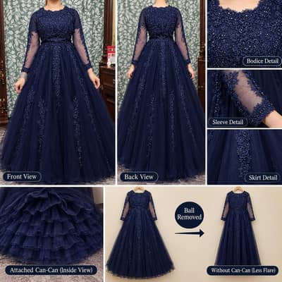 Beautiful Navy Blue Barbie Frock for Sale