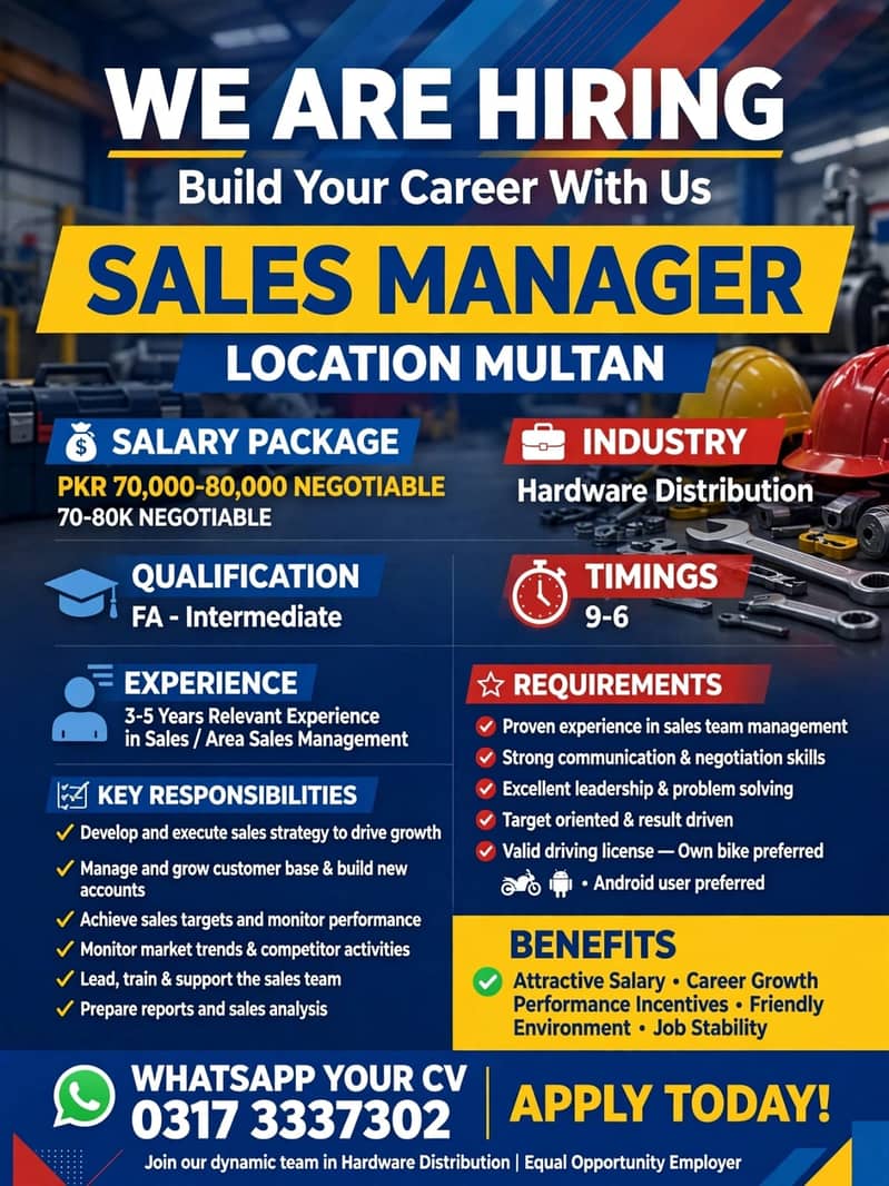 SALES MANAGER FOR MULTAN 0