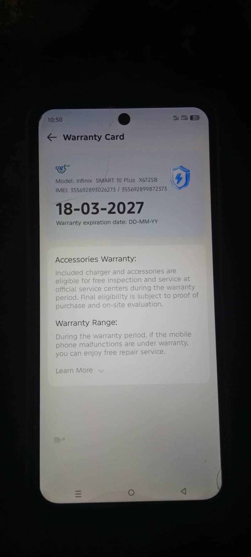 Infinix smart 10+ 5