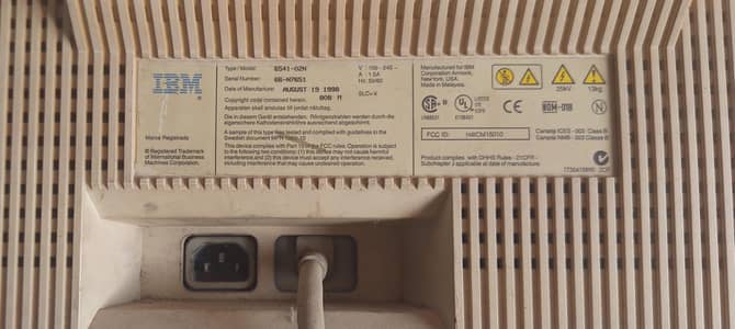 IBM Original CRT Monitor 15 Inch Model 6541-02N - Power ON - 1998 USA